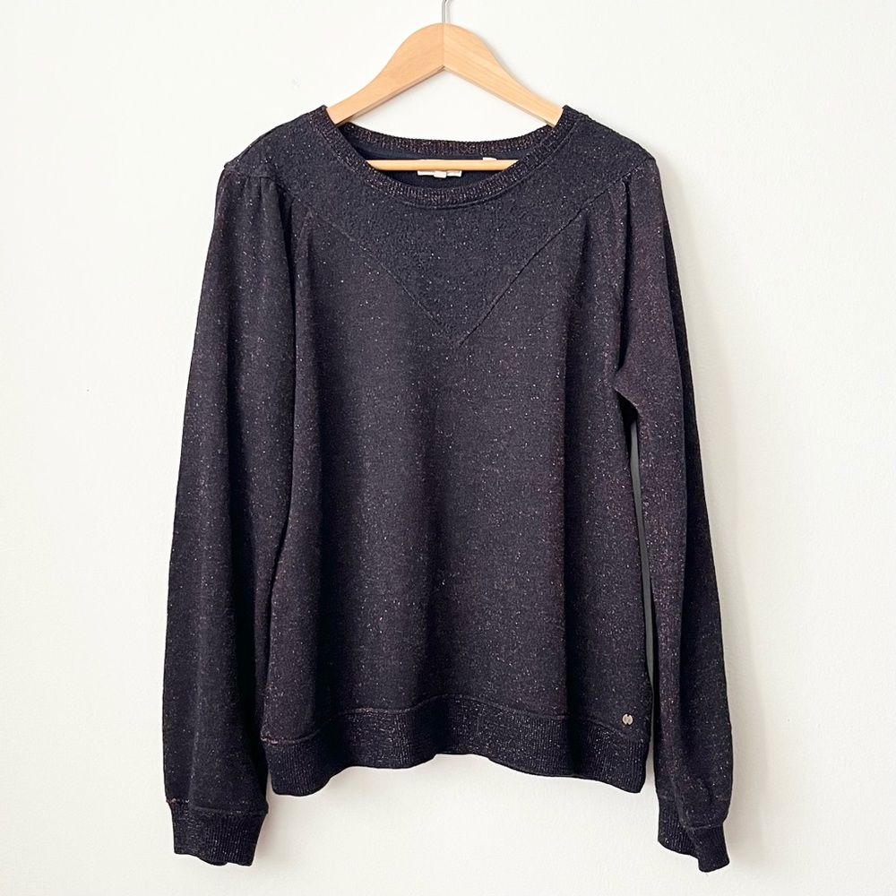 Fat Face UK Women's Metallic Sweatshirt Top Size 8 Navy Pink Dark Academia Goth